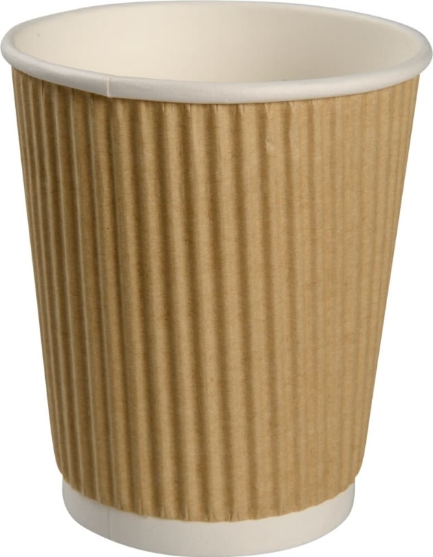 Papkrus, riflet, brun, 24 cl, 25 stk.