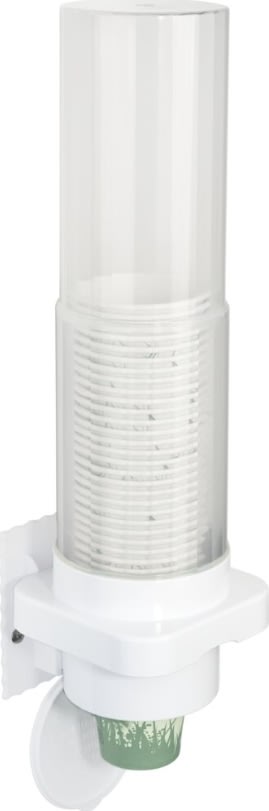Vægdispenser, til Ø50-80 mm kopper, ABS/PP, hvid
