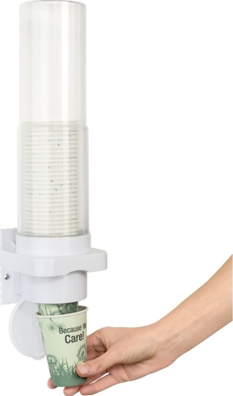Vægdispenser, til Ø50-80 mm kopper, ABS/PP, hvid