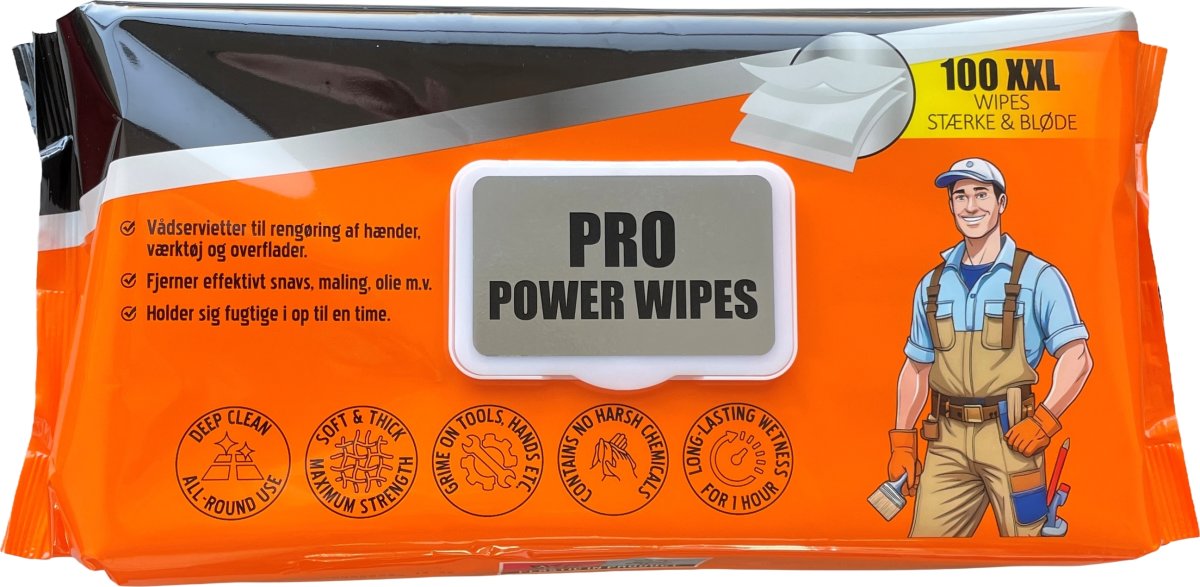 Pro Power XXL Håndrens, 100 Wipes