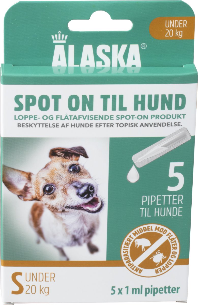 Alaska flåt- og loppemiddel, hund 1-20 kg, 5x1 ml