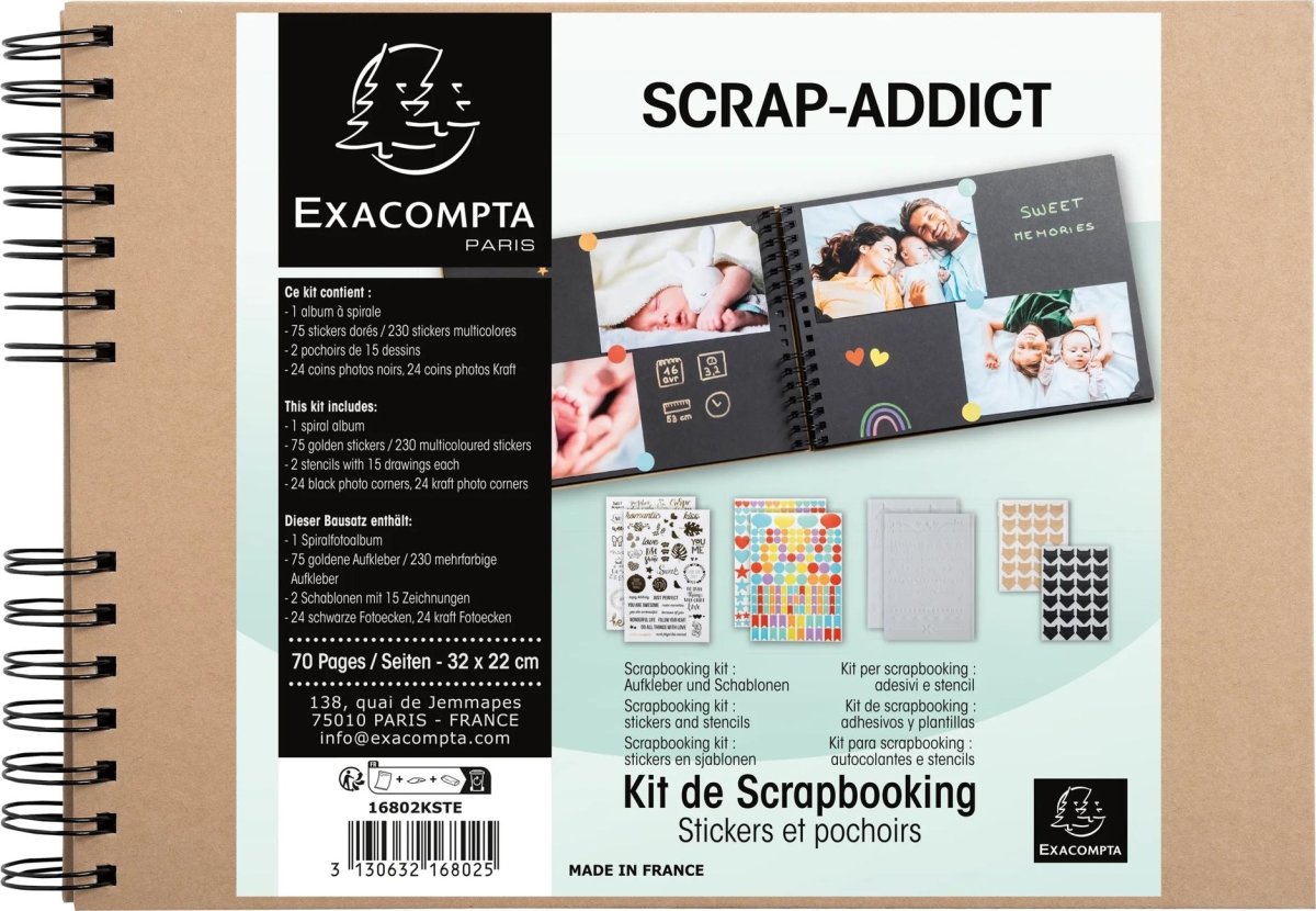 Exacompta Scrapbog, 210 fotos, kraft