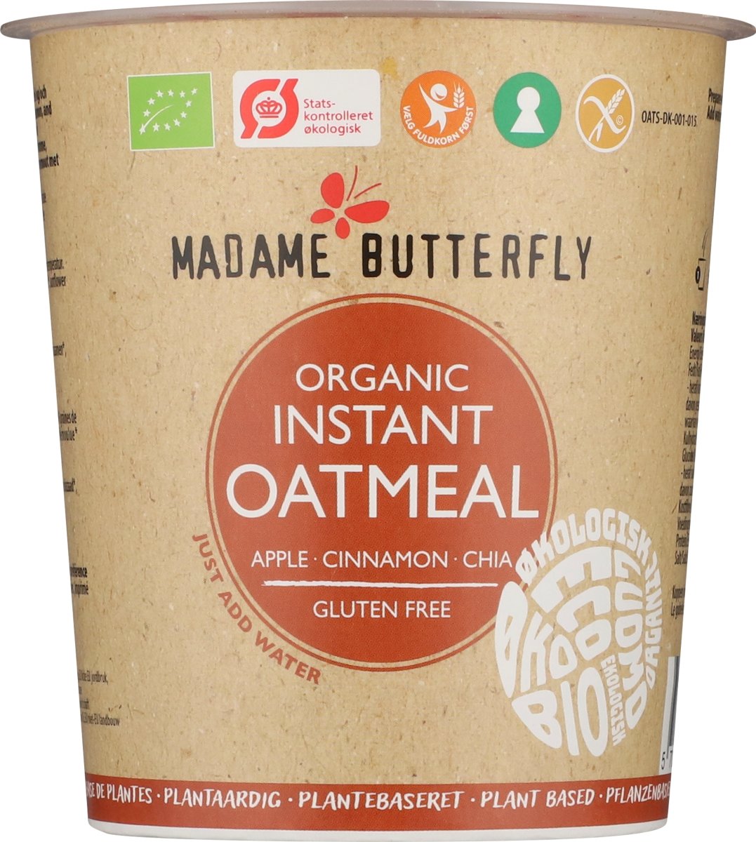 Madame Butterfly Øko Havregrød Æble-Kanel, 55 g