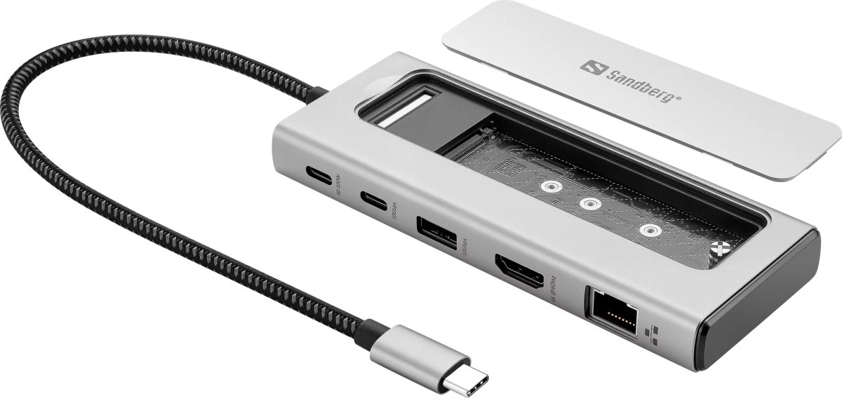 Sandberg USB-C 6-i-1 Travel Dock SSD Case