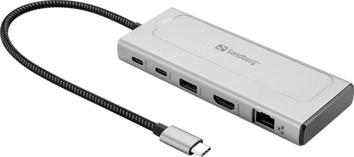 Sandberg USB-C 6-i-1 Travel Dock SSD Case