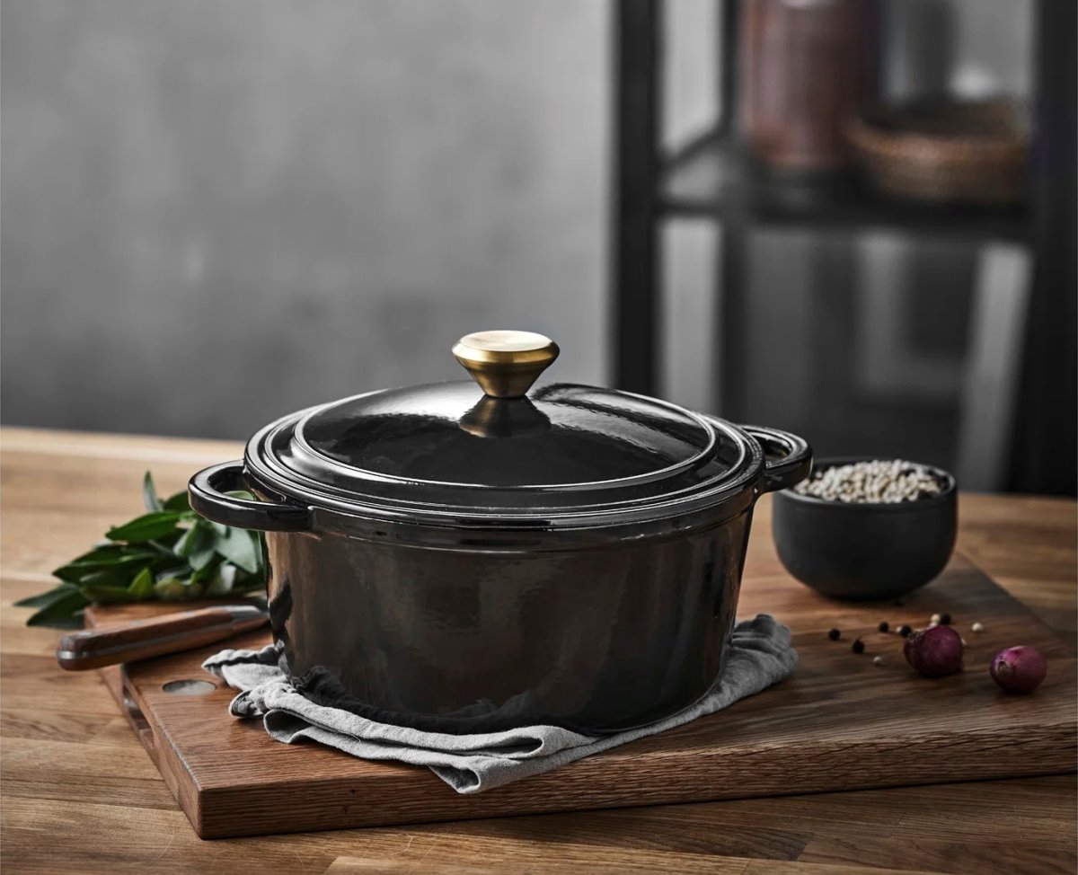 Pillivuyt Gourmet Støbejernsgryde, 3,8 liter, sort