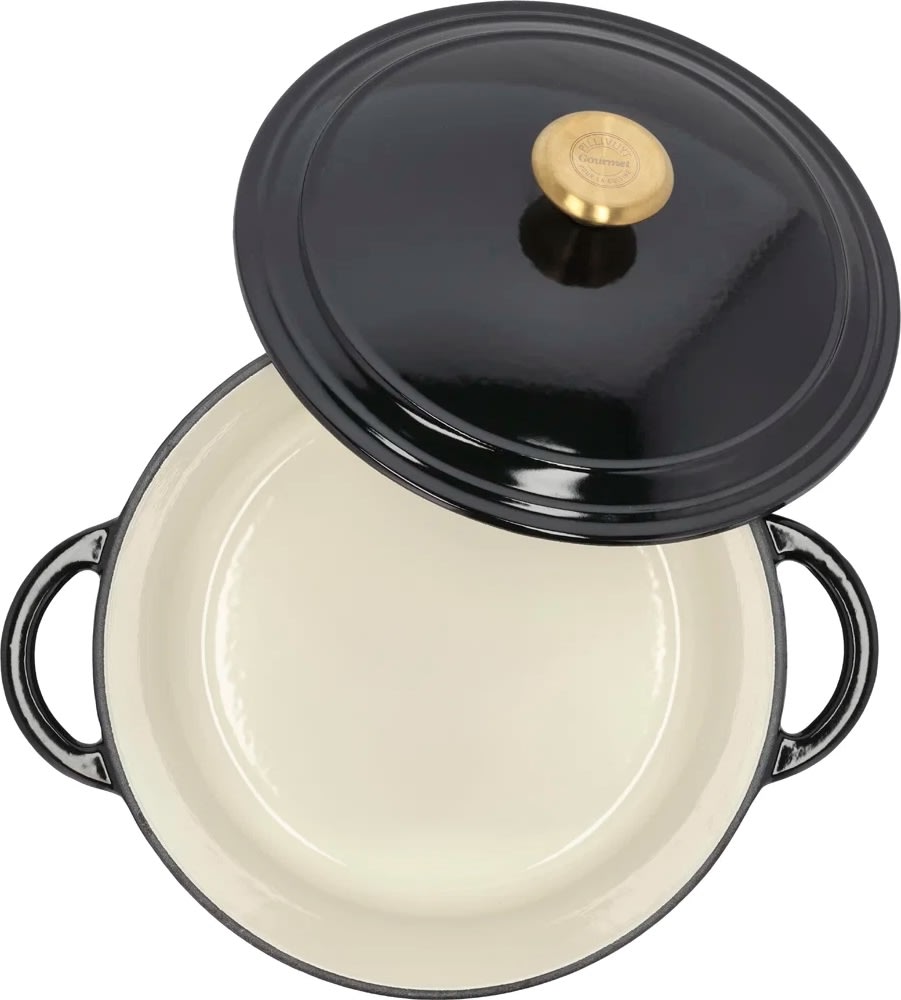 Pillivuyt Gourmet Støbejernsgryde, 3,8 liter, sort
