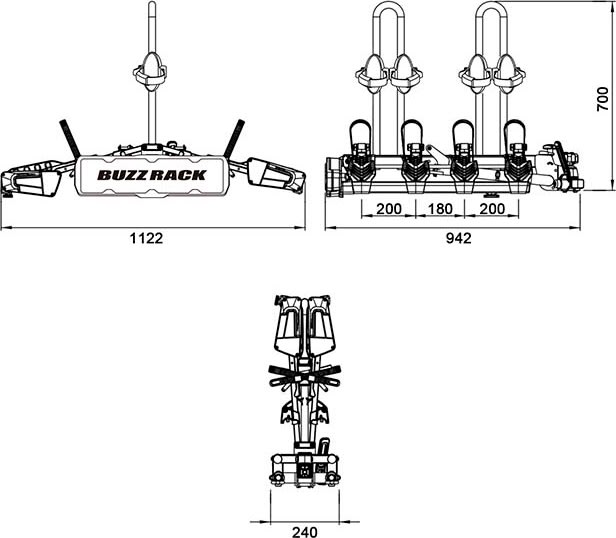 Buzzrack cykelholder eazzy-4, til 4 cykler