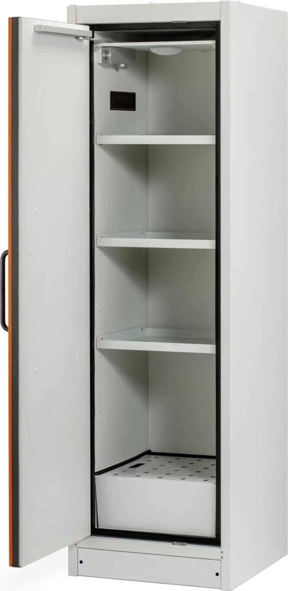 Batteriopbevaringsskab, venstre dør, 64x60x195 cm.