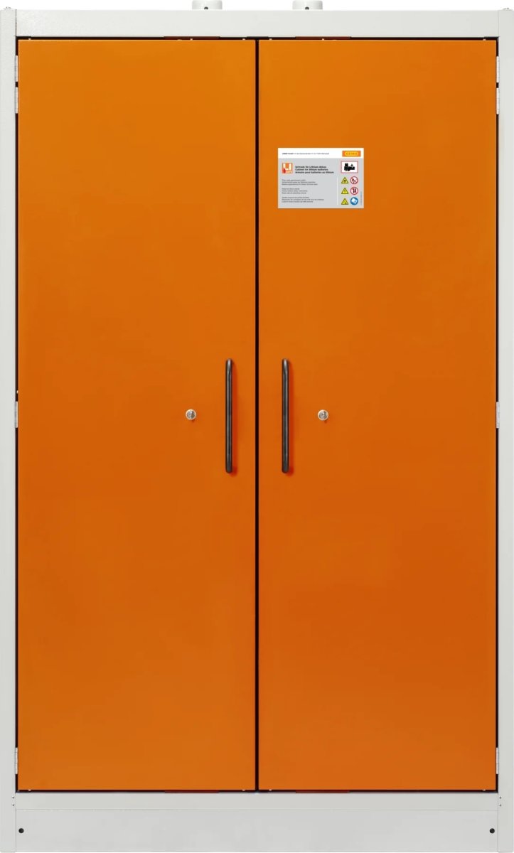 Batteriopbevaringsskab, dobbelt dør, 120x60x195 cm