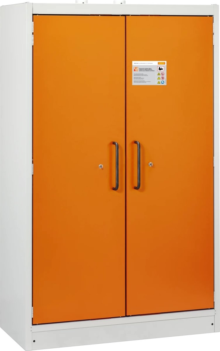 Batteriopbevaringsskab, dobbelt dør, 120x60x195 cm