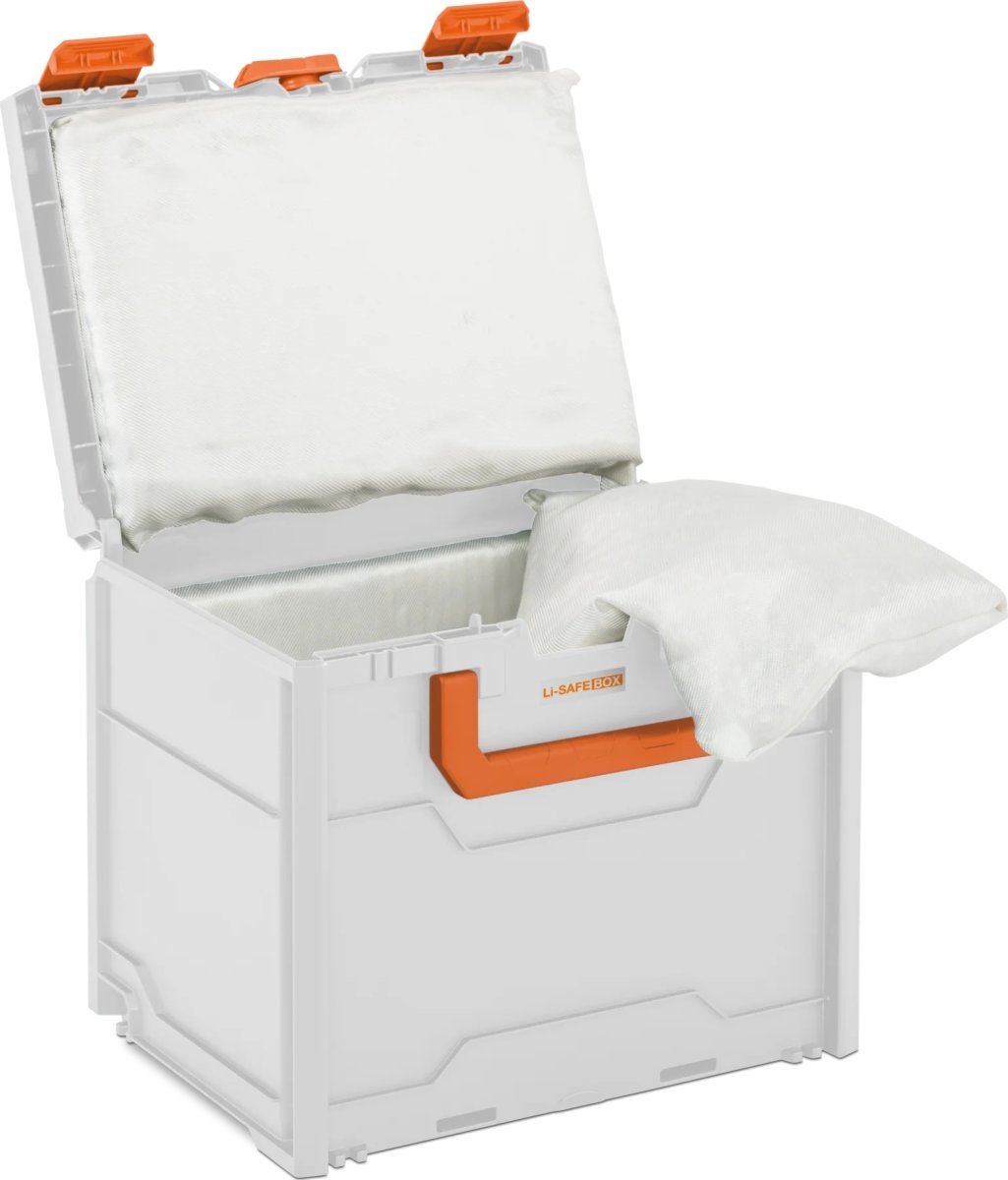 Batteri transportkasse brandsikker, 40x30x34 cm.