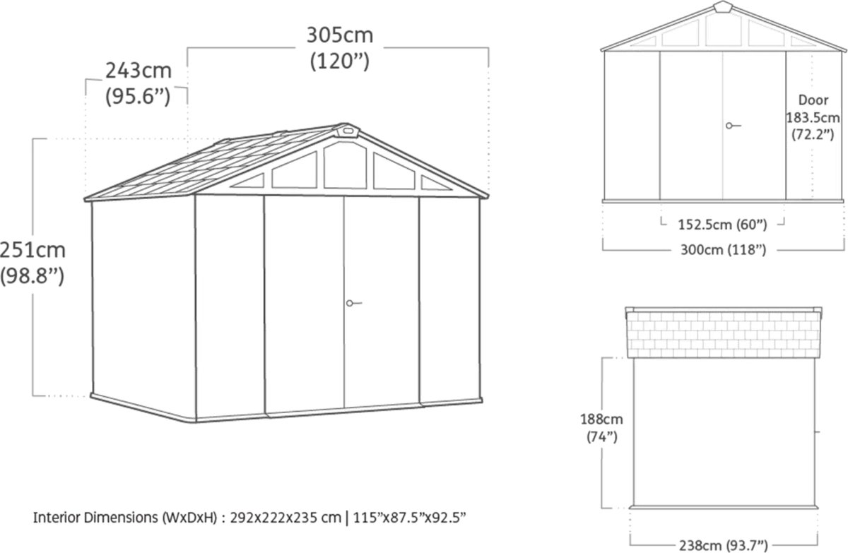 Keter Skur Stronghold 10x8, grå