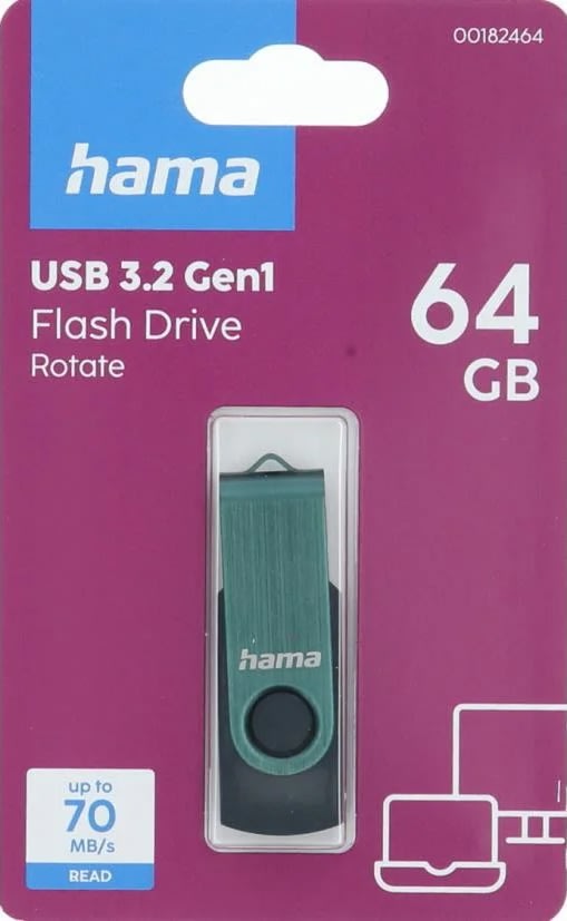 HAMA USB-minne Rotate 64GB USB 3.2 (Gen1) 70MB/s