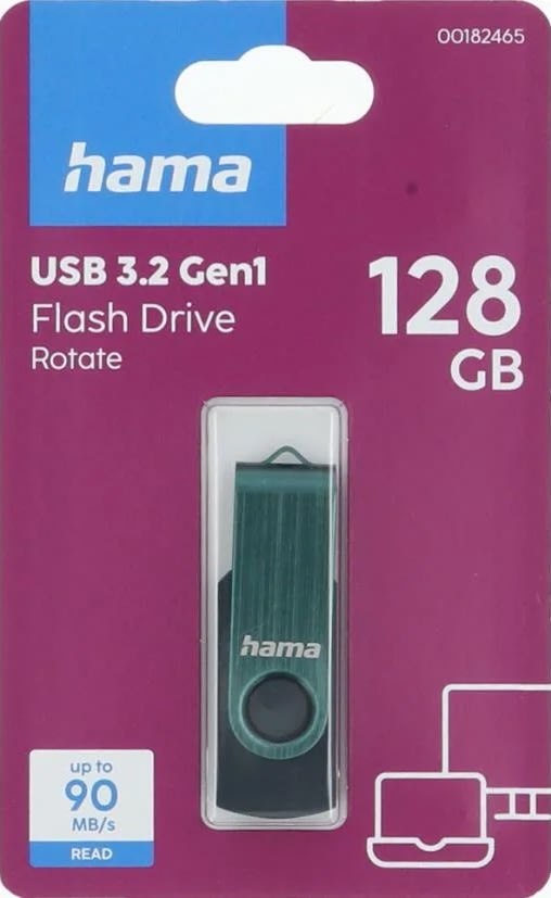 HAMA USB-stik Rotate 128GB - USB-A 3.2 (Gen1) 90MB