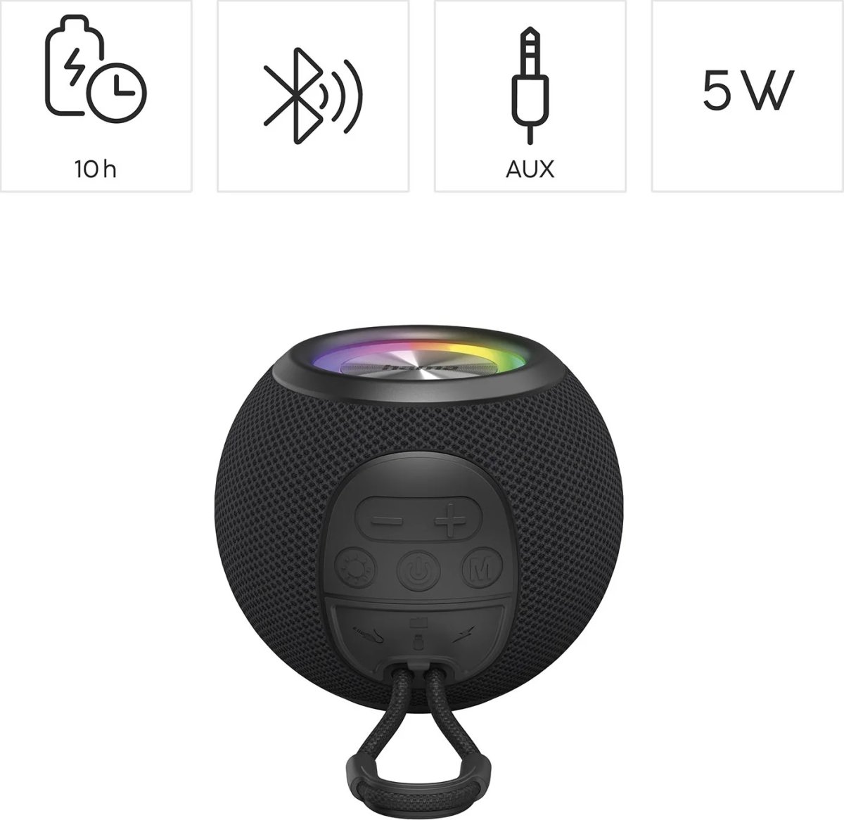 Hama Højttaler BallShape Trådløs LED Sort
