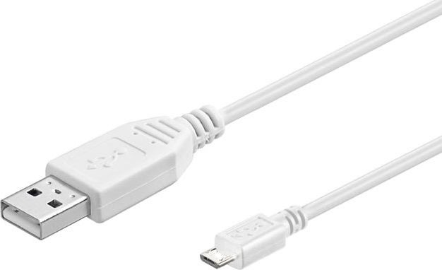 MicroConnect USB-A til USB-B mikro kabel, 1m, hvid