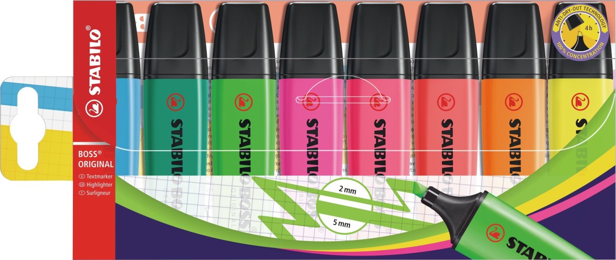 Stabilo Boss Highlighter | 8 farver