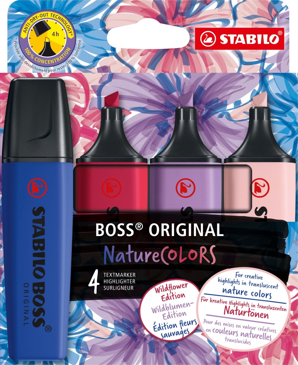Stabilo Boss Highlighter | Nature | 4 farver