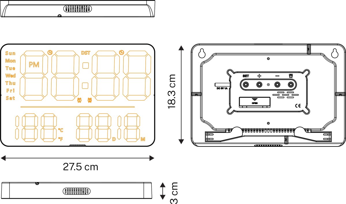Unilux Numi Digitalt LED Ur