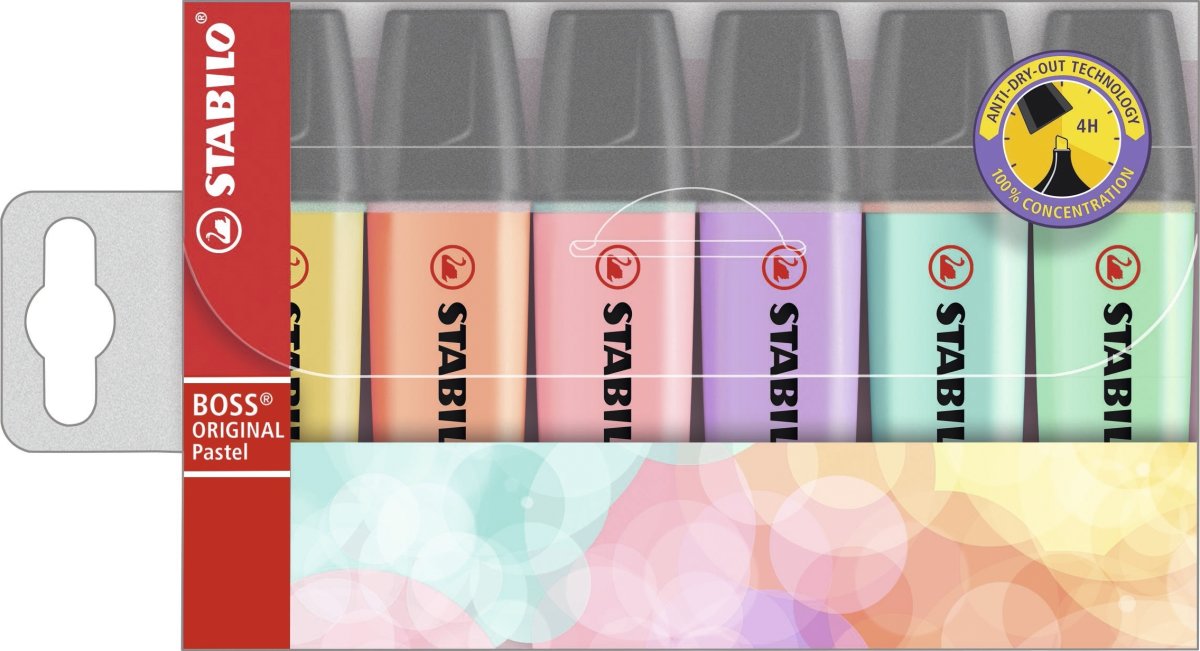 Stabilo Boss Highlighter | Pastel | 6 farver