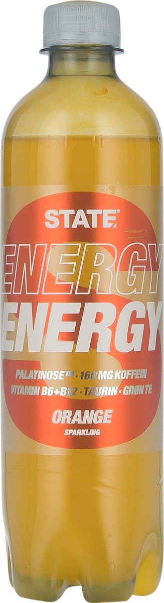 STATE Sparkling Energidrik Orange, 0,5 l
