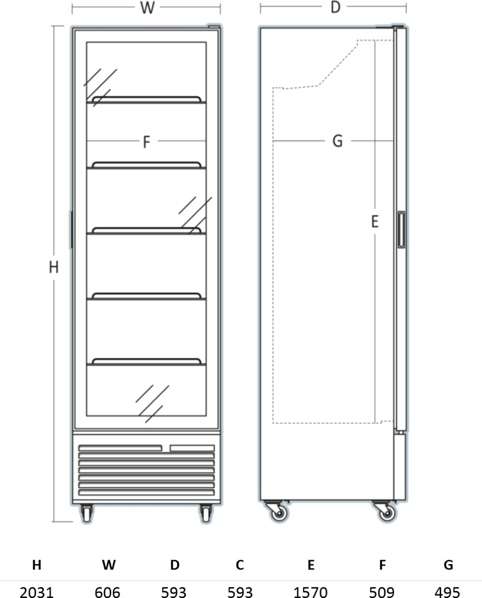 Scancool DC426BGD Displaykøleskab