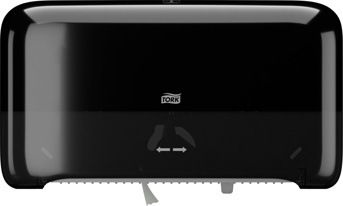 Tork T2 Twin Dispenser MiniJumbo Toiletpapir, Sort
