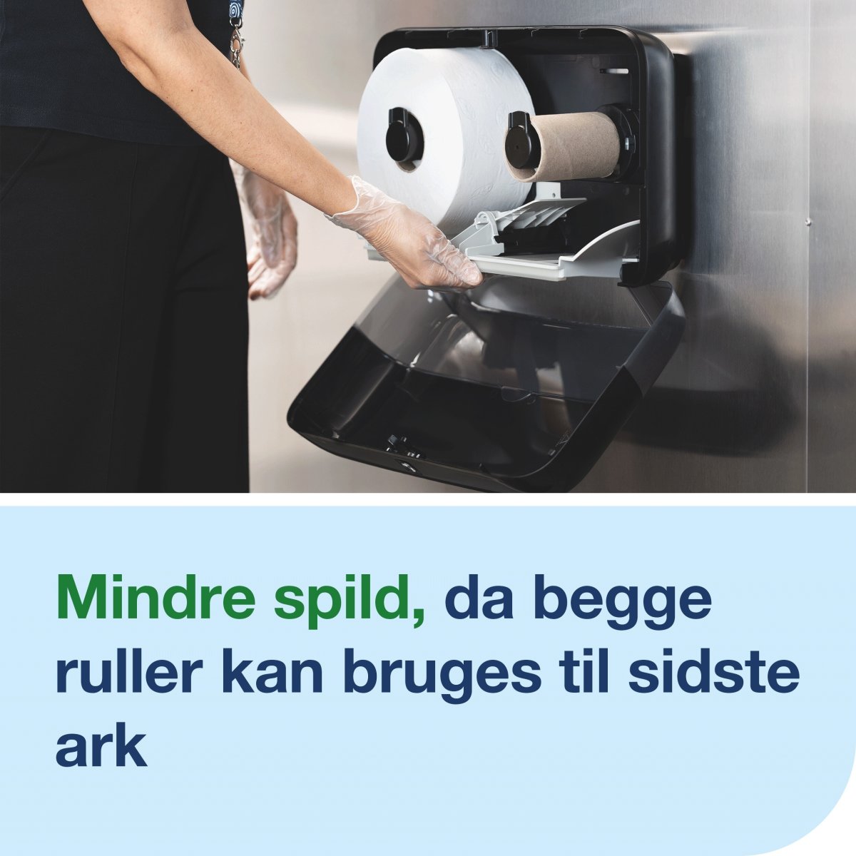 Tork T2 Twin Dispenser MiniJumbo Toiletpapir, Sort