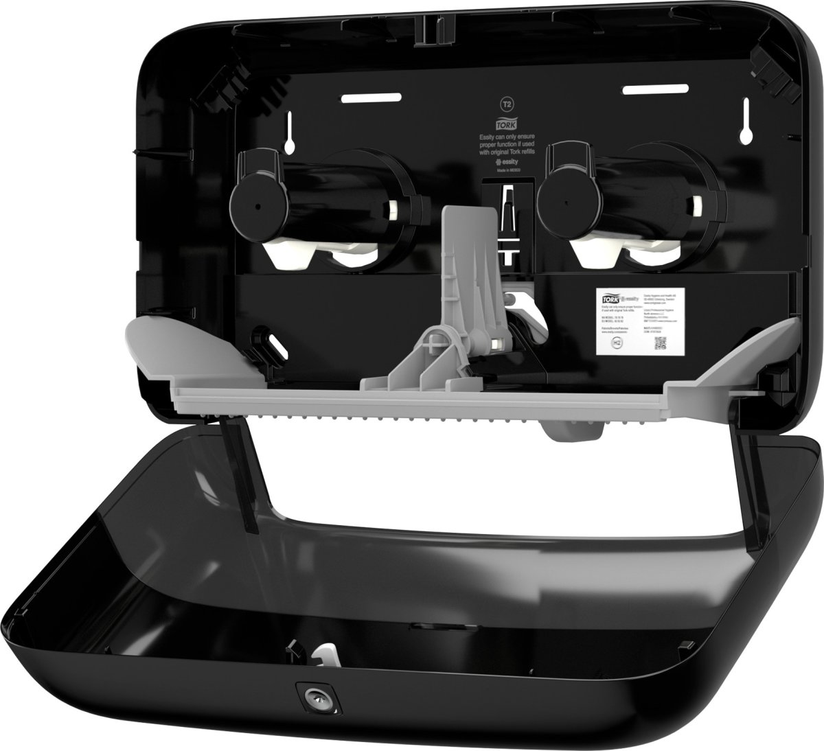 Tork T2 Twin Dispenser MiniJumbo Toiletpapir, Sort