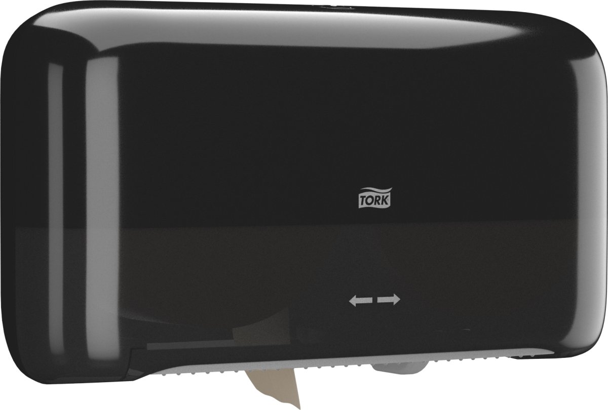 Tork T2 Twin Dispenser MiniJumbo Toiletpapir, Sort