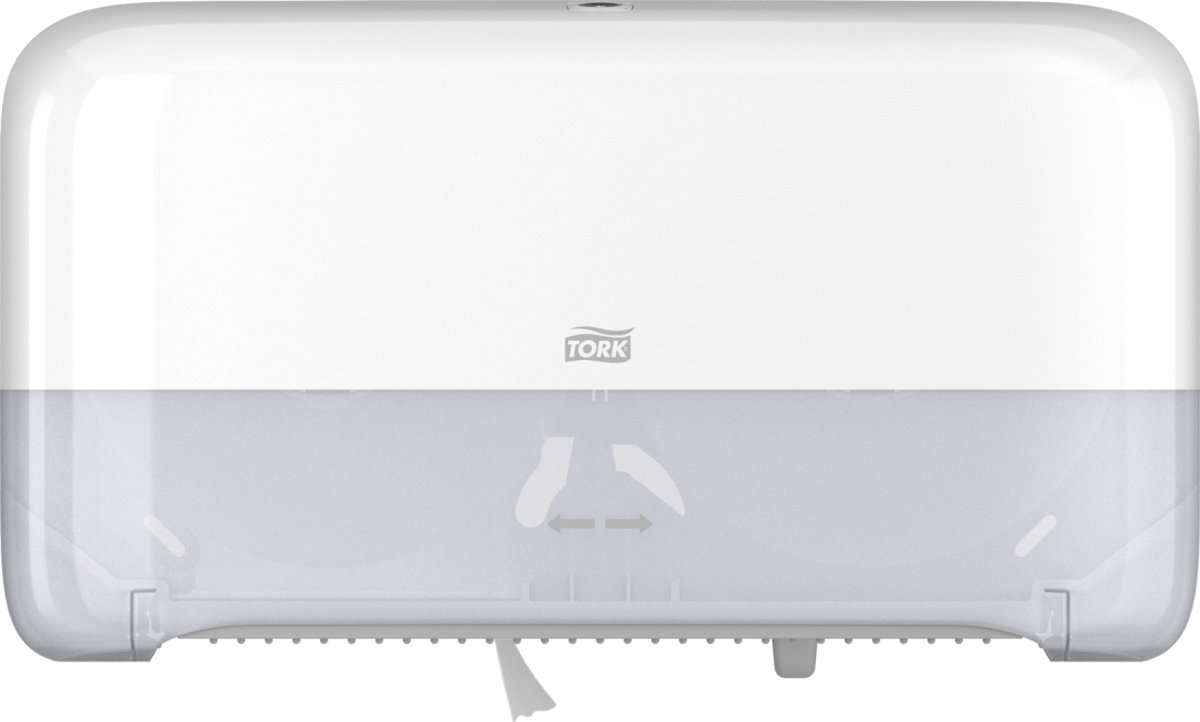 Tork T2 Twin Dispenser MiniJumbo Toiletpapir, Hvid