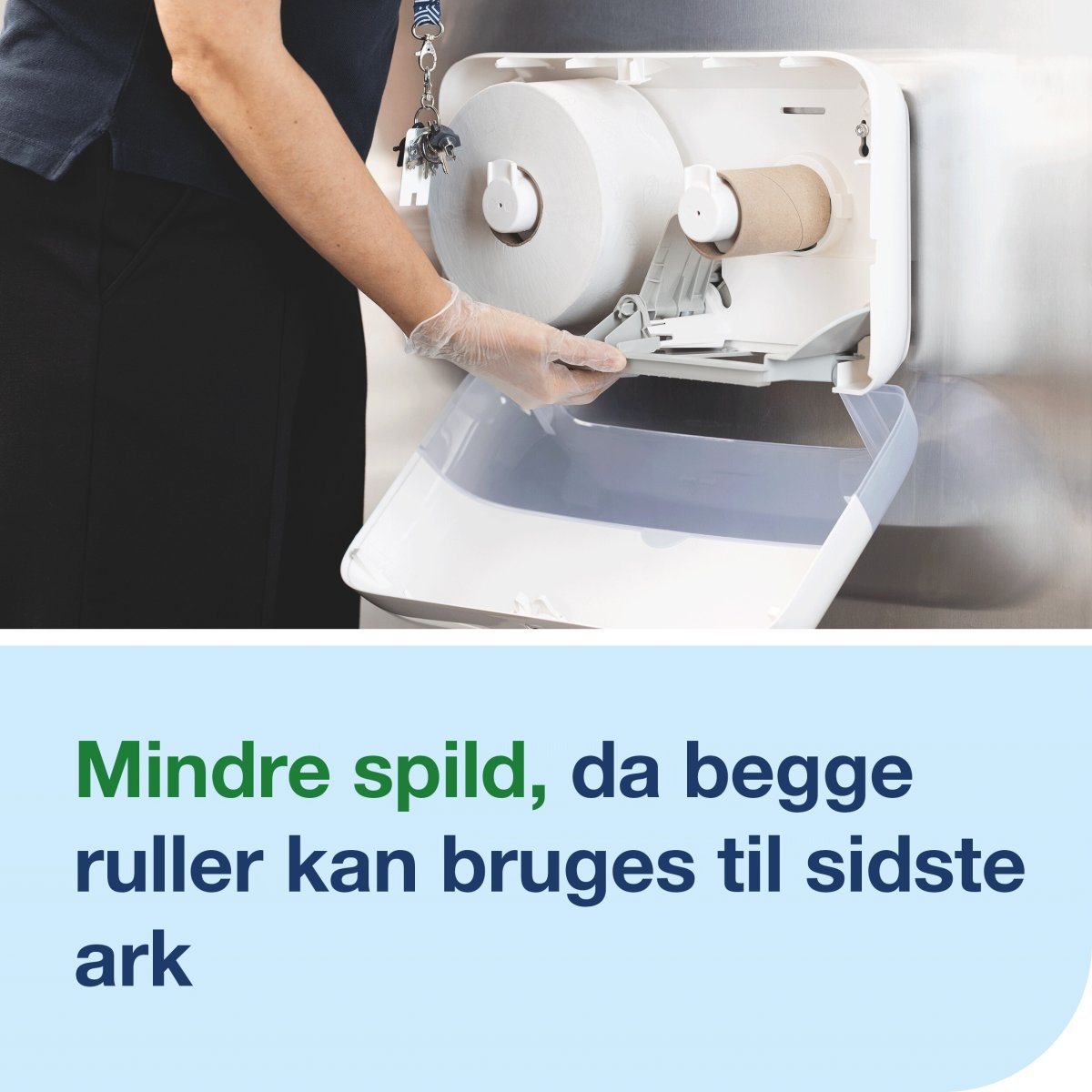 Tork T2 Twin Dispenser MiniJumbo Toiletpapir, Hvid