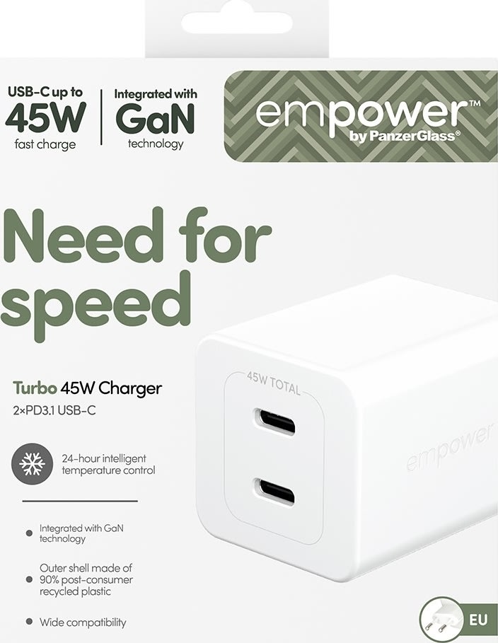EMPOWER Turbo Adaptor - 45W 2x USB-C EU