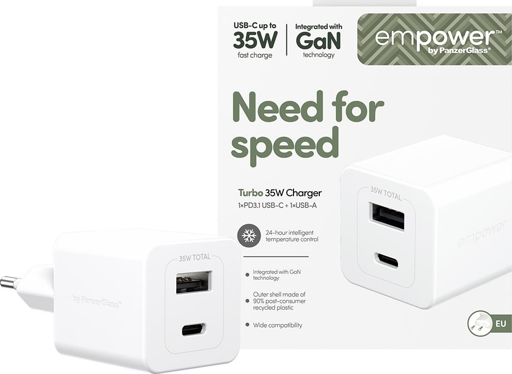 EMPOWER Turbo Adaptor - 35W USB-C + USB-A EU