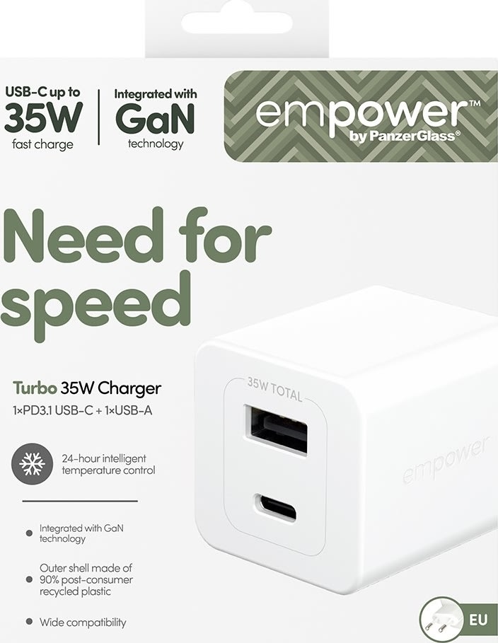 EMPOWER Turbo Adaptor - 35W USB-C + USB-A EU