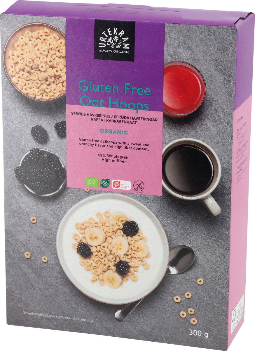 Urtekram Øko Oat Hoops, 300 g