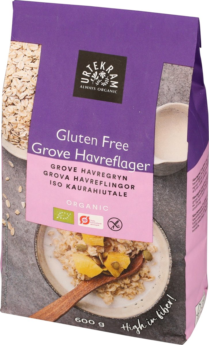 Urtekram Øko Glutenfri Grove Havreflager, 600 g