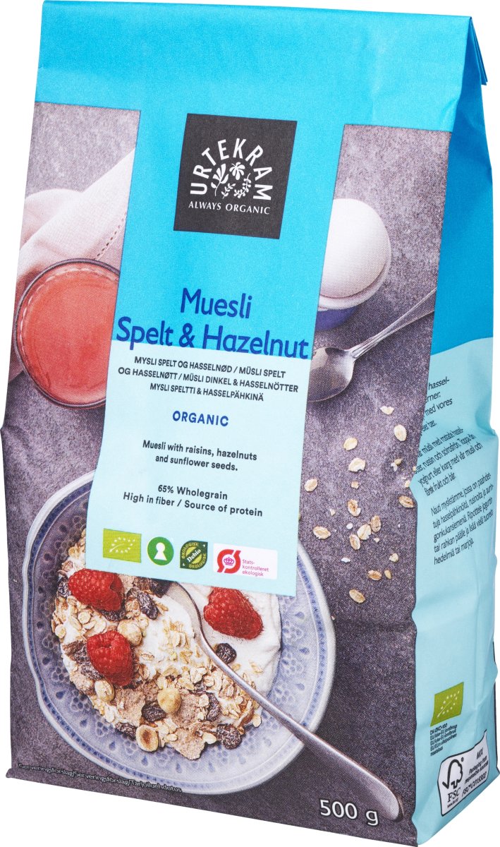 Urtekram Øko Müsli Spelt & Nødder, 500 g