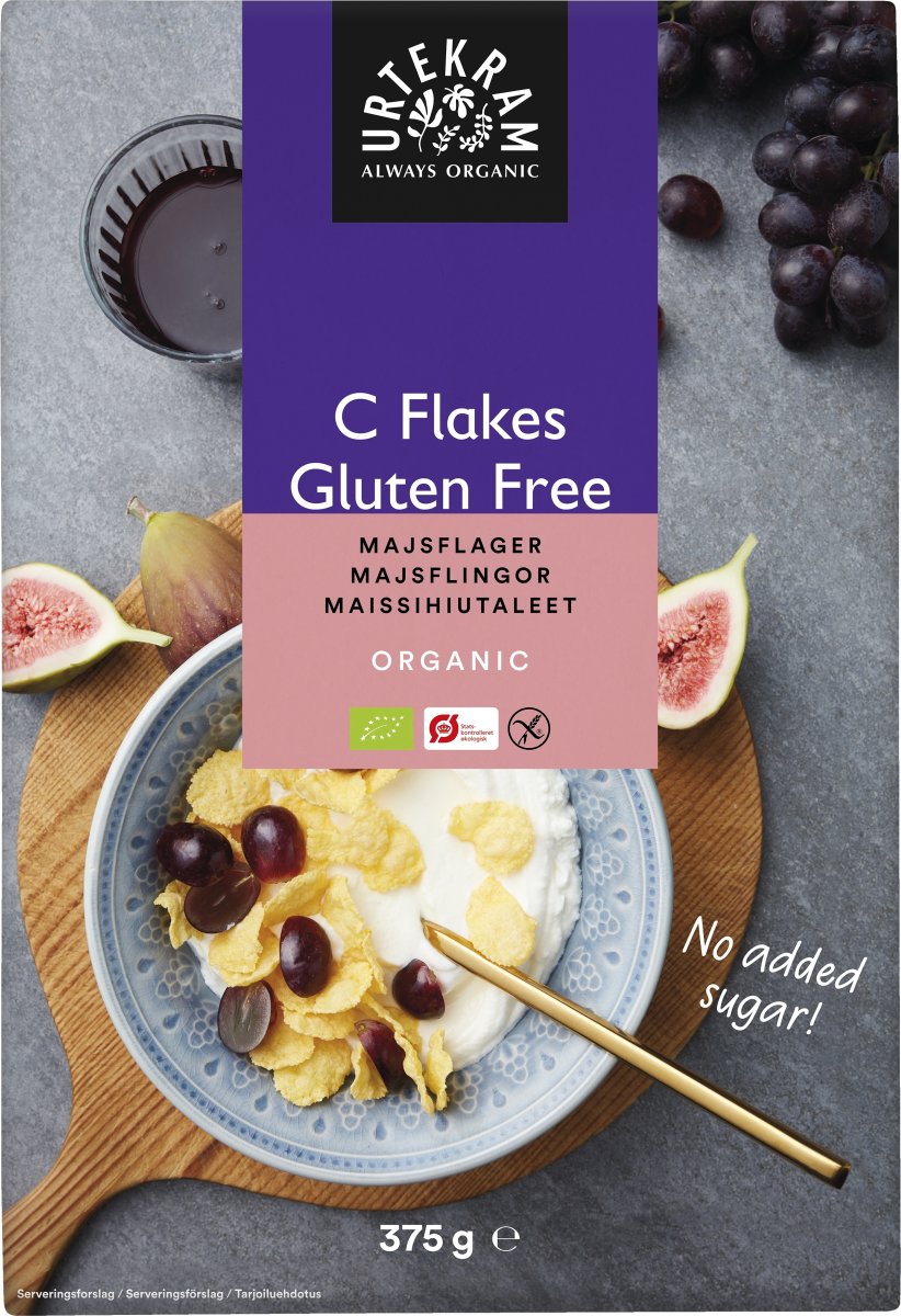Urtekram Øko Glutenfri C-Flakes, 375 g
