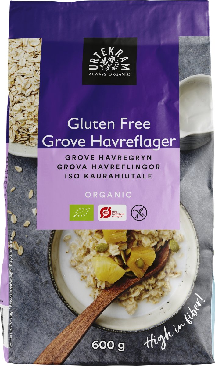 Urtekram Øko Glutenfri Grove Havreflager, 600 g