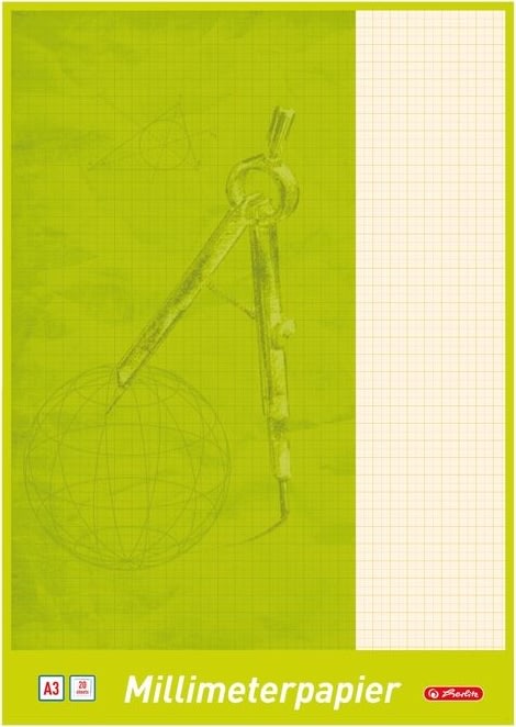 Herlitz Millimeterpapirblok | A3 | 80g | 20 ark