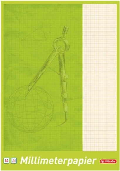 Herlitz Millimeterpapirblok | A4 | 80g | 25 ark