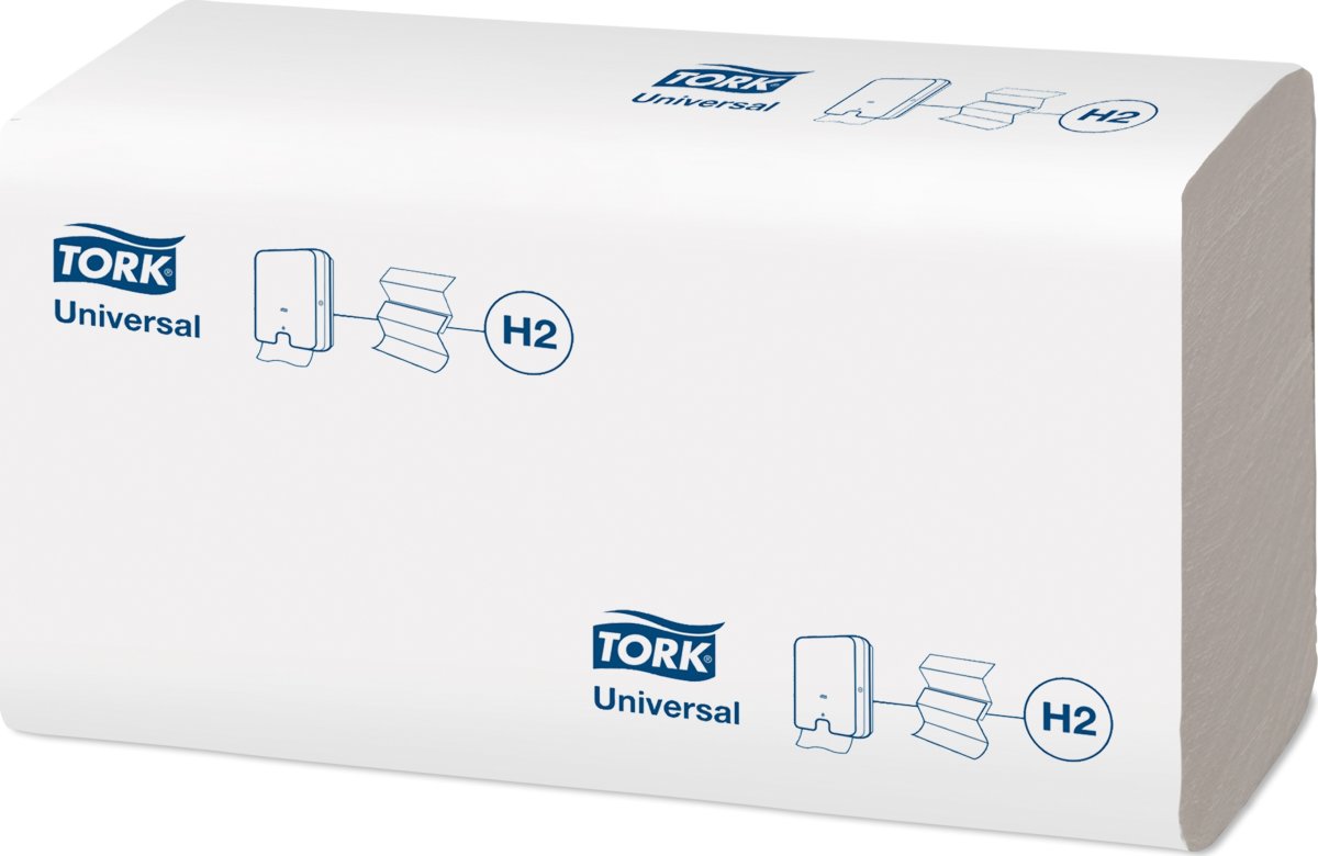 Tork H2 Uni Håndklædeark Z-fold, 1-lags, 21 pk