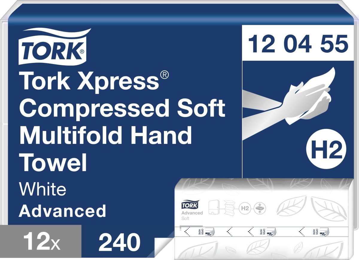 Tork H2 Compressed Adv. Håndklædeark Z-fold, 12 pk