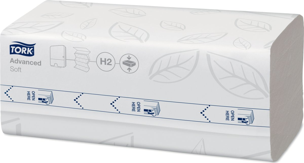 Tork H2 Compressed Adv. Håndklædeark Z-fold, 12 pk