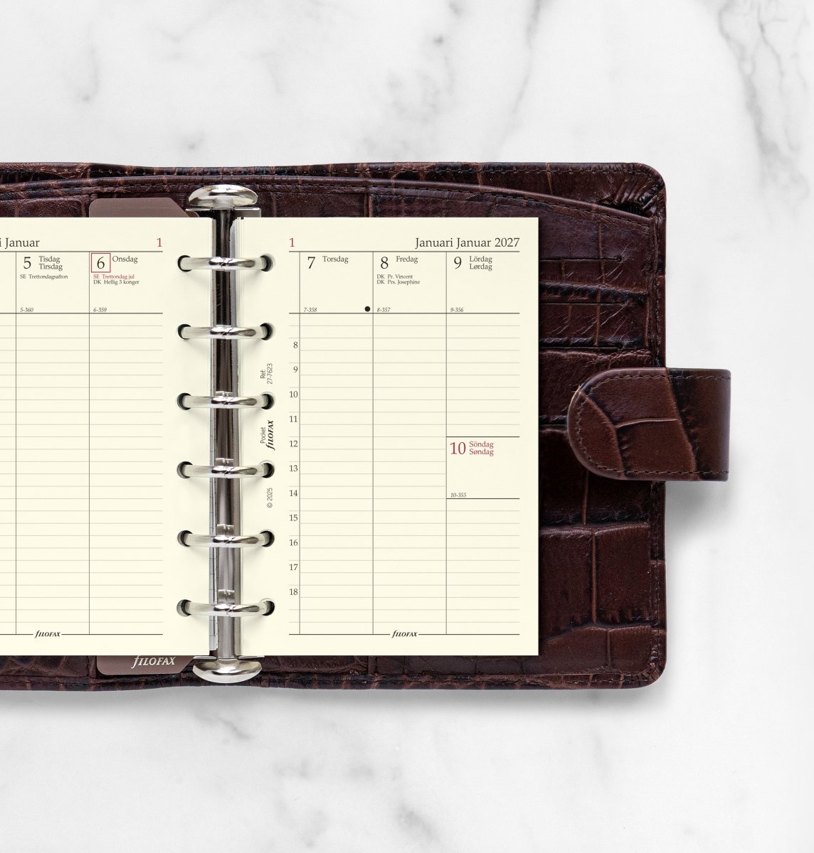 Filofax 2027 Refill | Pocket | Uge | Højformat