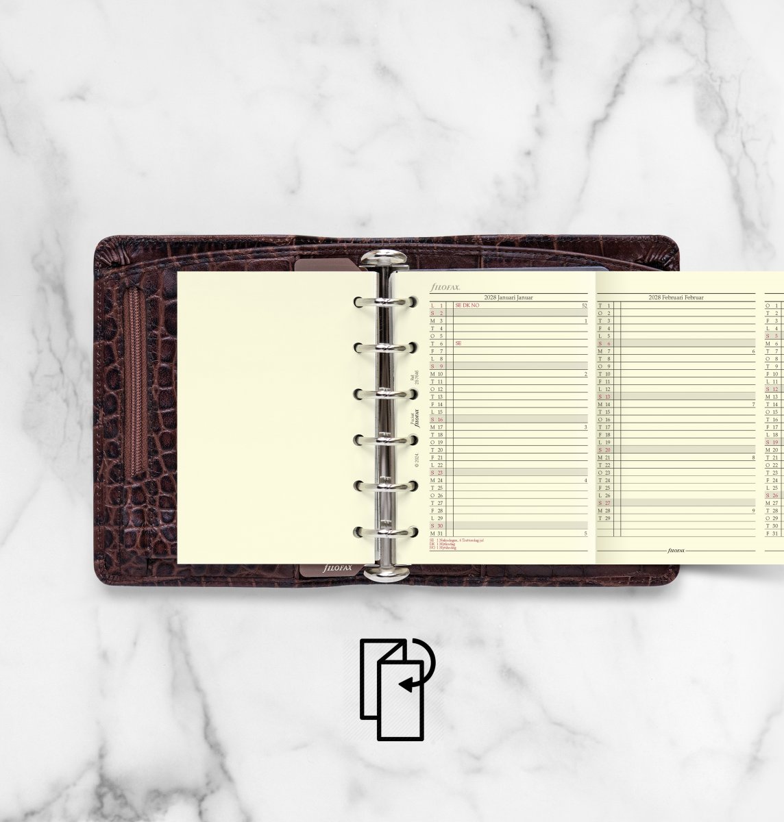 Filofax 2028 Refill | Pocket | Årsplan