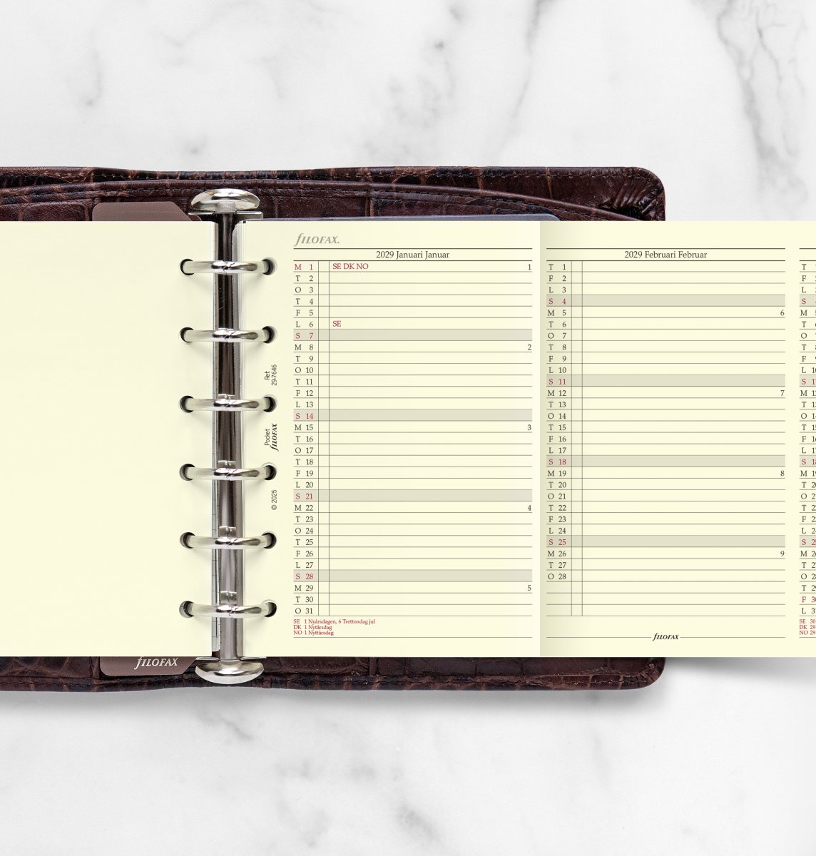 Filofax 2029 Refill | Pocket | Årsplan