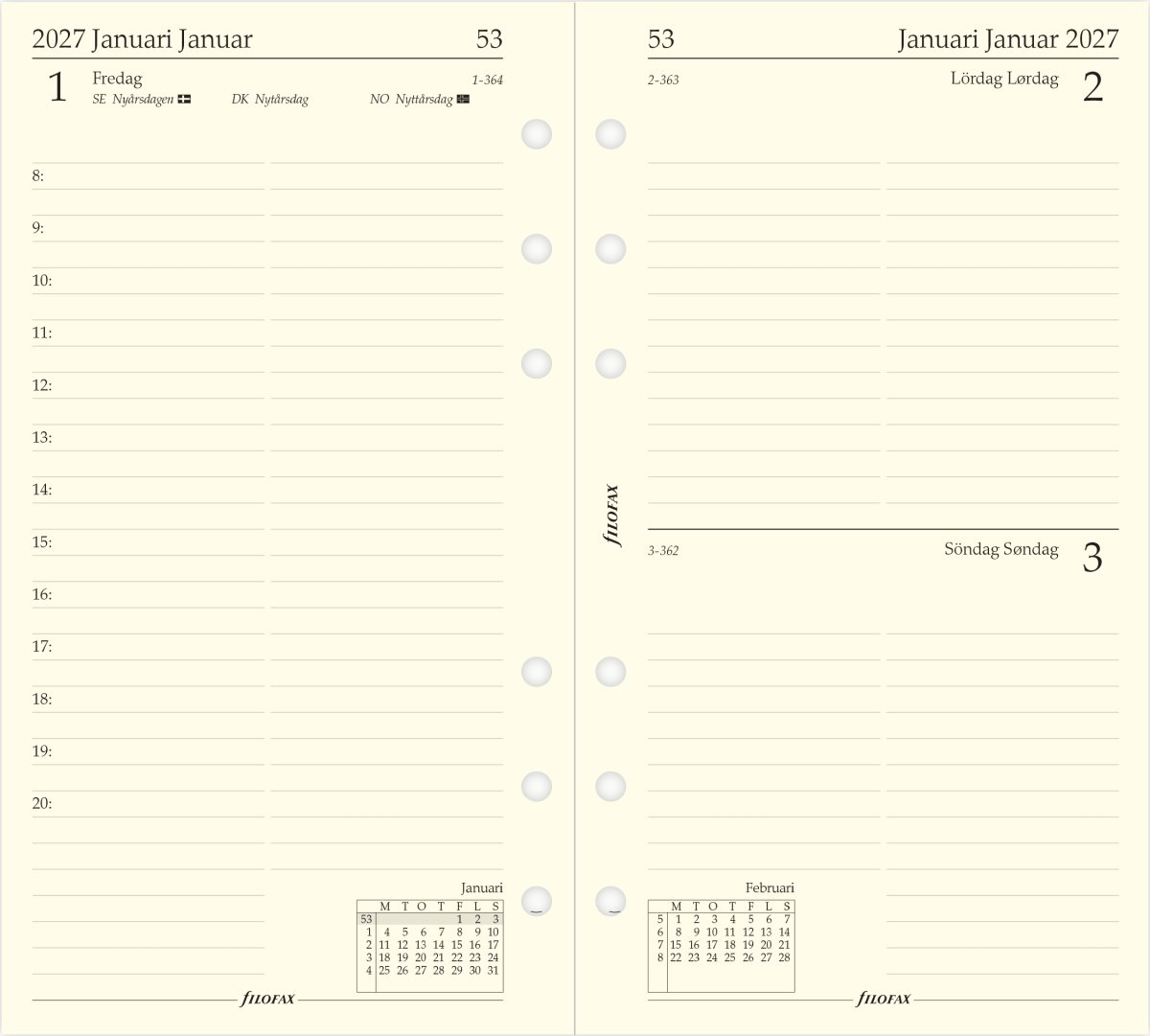Filofax 2027 Refill | Personal | Dag